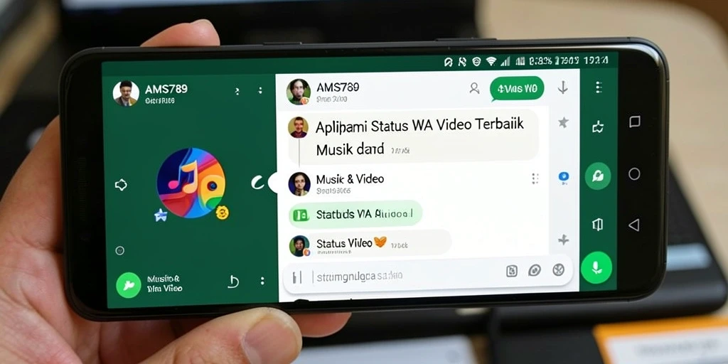Tampilan antarmuka AMS789 yang menarik dan fungsional untuk video status.