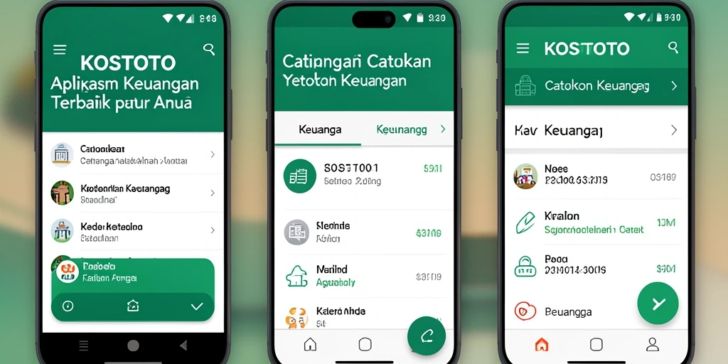 Antarmuka KOSTOTO menampilkan catatan keuangan dengan rapi.