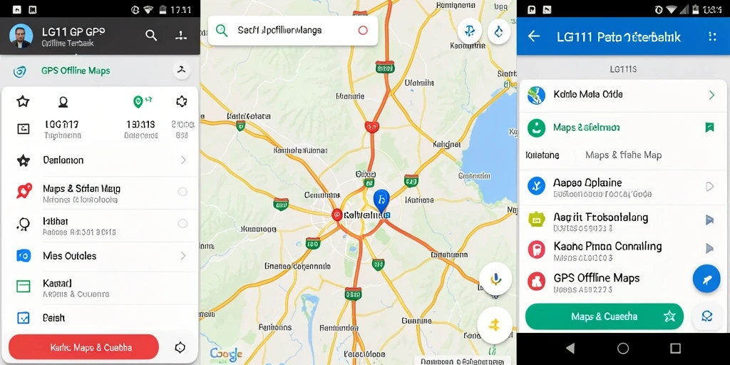 Antarmuka aplikasi GPS Offline Maps LG111 yang ramah pengguna.