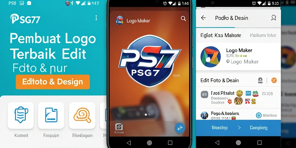 Tampilan antarmuka sederhana dan fitur intuitif dari aplikasi Logo Maker.