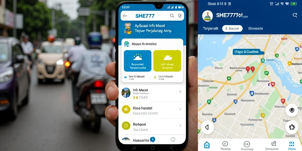 Antarmuka SHE777 menampilkan informasi kemacetan secara jelas dan interaktif.