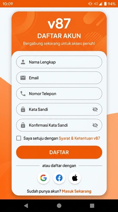 Panduan Registrasi Akun v87 untuk Pengguna Android